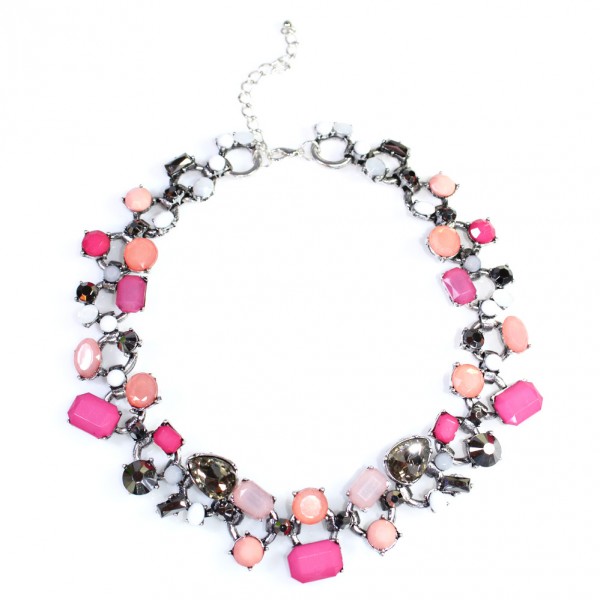 Caia Neon Pink Stone Fragments Necklace
